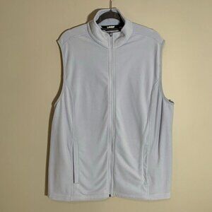 Lands' End light blue sleeveless mock neck full zipper fleece‎ vest